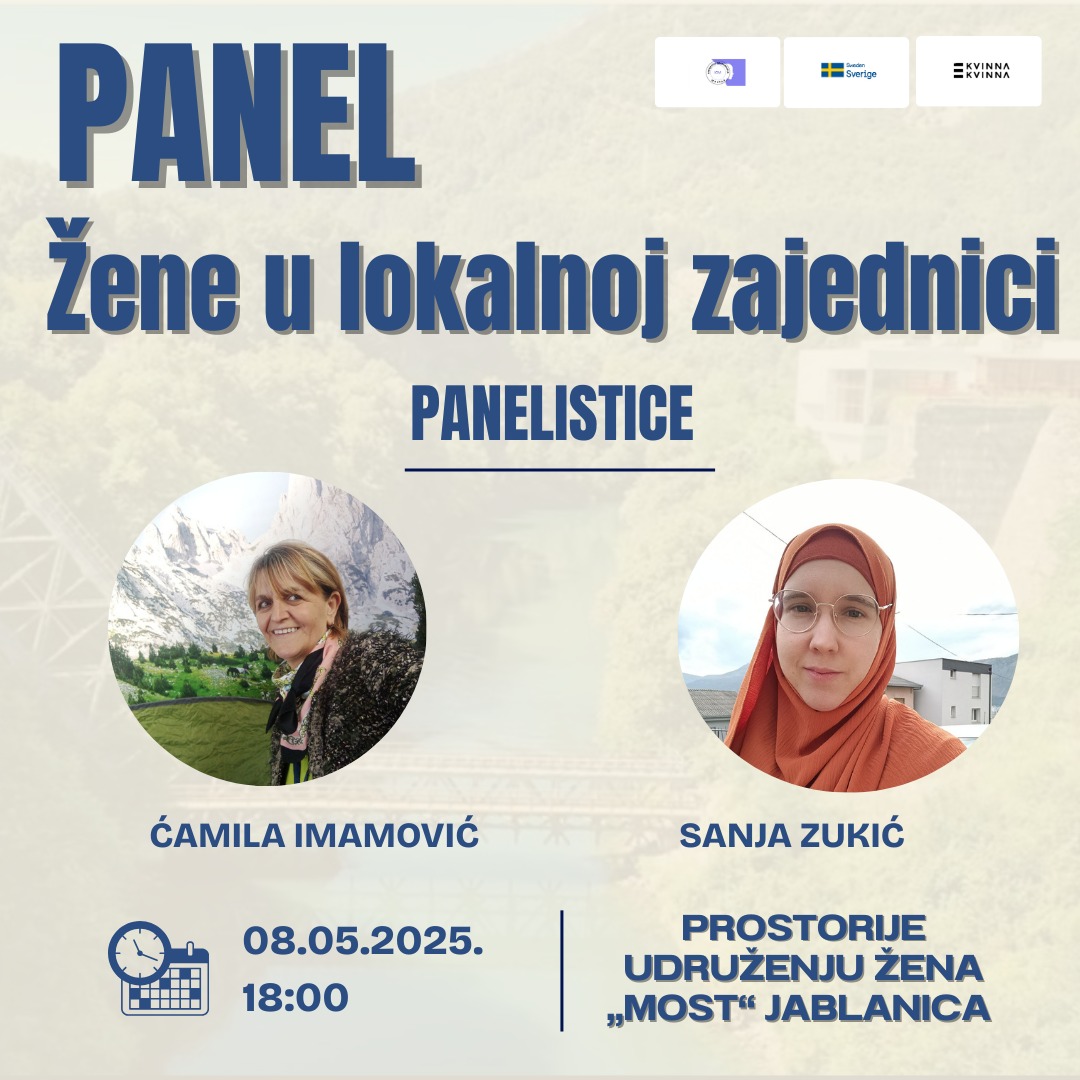 Najava panela: “Žene u lokalnoj zajednici” – Jablanica, 8. maj 2025